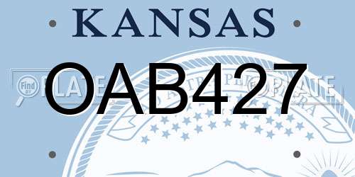 OAB427 Kansas License Plate