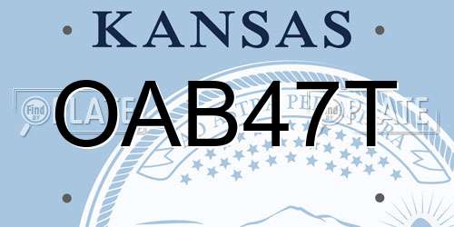 OAB47T Kansas License Plate