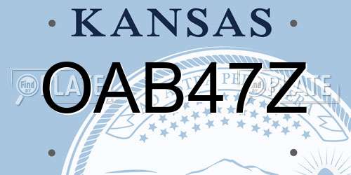 OAB47Z Kansas License Plate