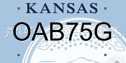 OAB75G Kansas License Plate