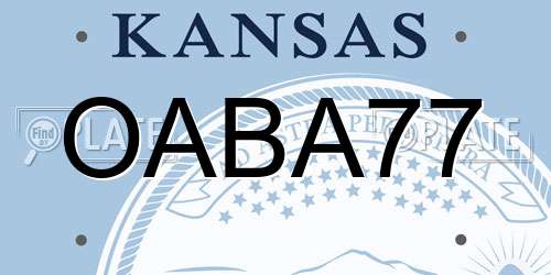 OABA77 Kansas License Plate