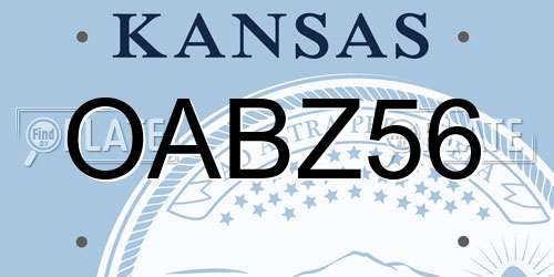 OABZ56 Kansas License Plate