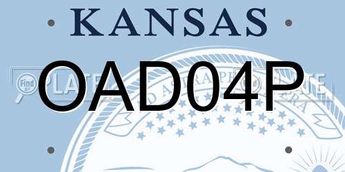 OAD04P Kansas License Plate
