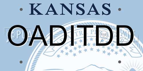 OADITDD Kansas License Plate