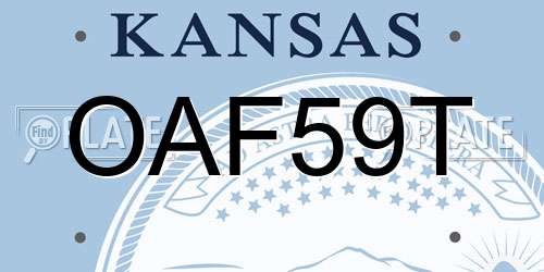 OAF59T Kansas License Plate