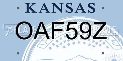 OAF59Z Kansas License Plate
