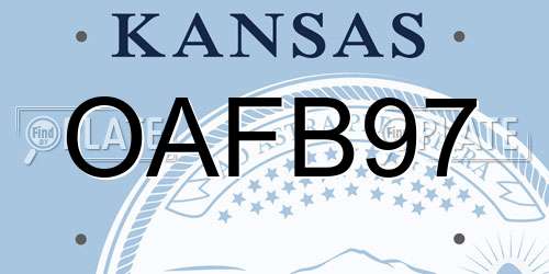 OAFB97 Kansas License Plate