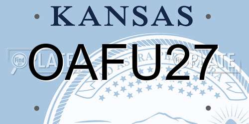 OAFU27 Kansas License Plate