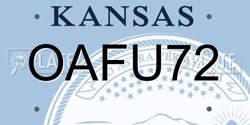 OAFU72 Kansas License Plate