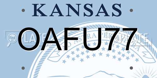 OAFU77 Kansas License Plate