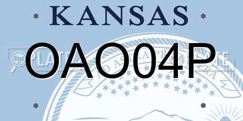 OAO04P Kansas License Plate