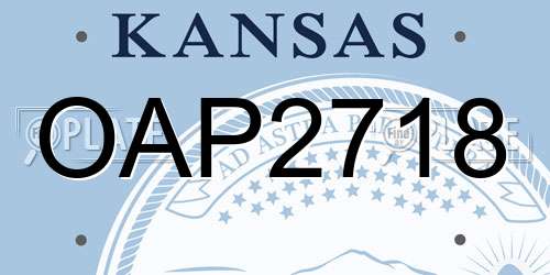 OAP2718 Kansas License Plate