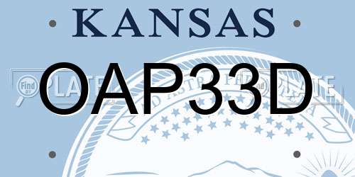 OAP33D Kansas License Plate
