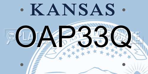 OAP33Q Kansas License Plate