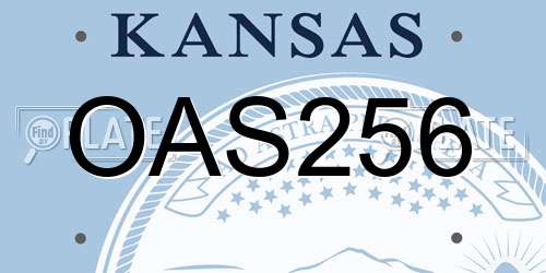OAS256 Kansas License Plate
