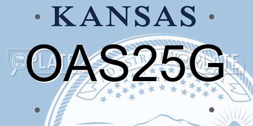 OAS25G Kansas License Plate