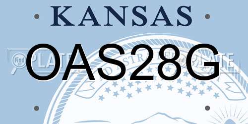 OAS28G Kansas License Plate