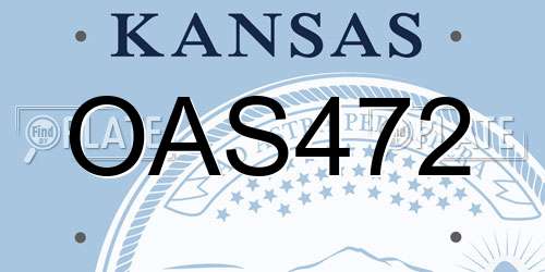 OAS472 Kansas License Plate
