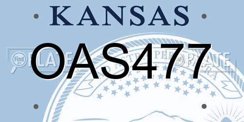 OAS477 Kansas License Plate