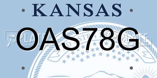 OAS78G Kansas License Plate