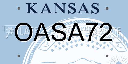 OASA72 Kansas License Plate