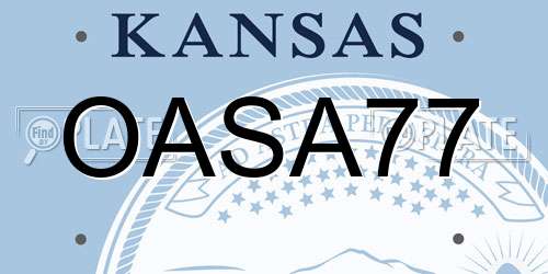 OASA77 Kansas License Plate