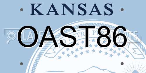 OAST86 Kansas License Plate