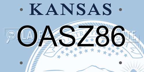 OASZ86 Kansas License Plate