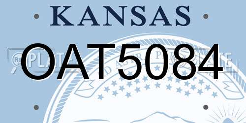OAT5084 Kansas License Plate