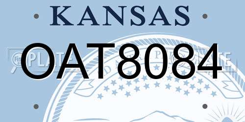 OAT8084 Kansas License Plate