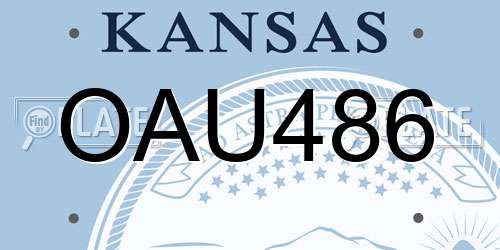 OAU486 Kansas License Plate
