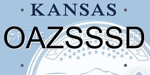 OAZSSSD Kansas License Plate