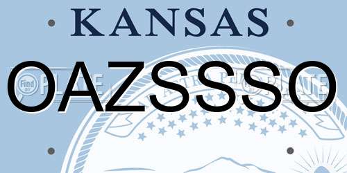 OAZSSSO Kansas License Plate
