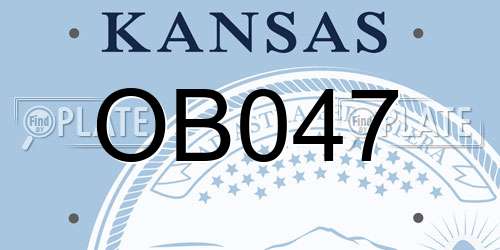 OB047 Kansas License Plate