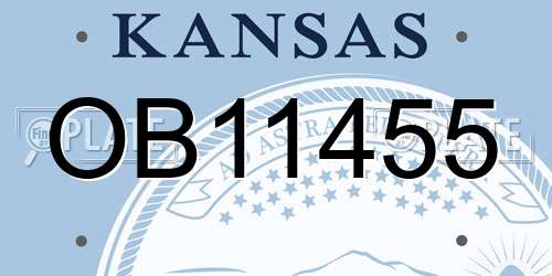 OB11455 Kansas License Plate