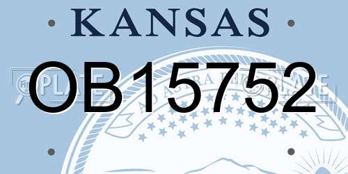 OB15752 Kansas License Plate