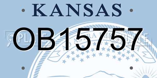 OB15757 Kansas License Plate