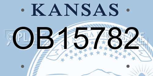 OB15782 Kansas License Plate