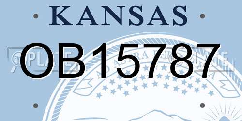 OB15787 Kansas License Plate