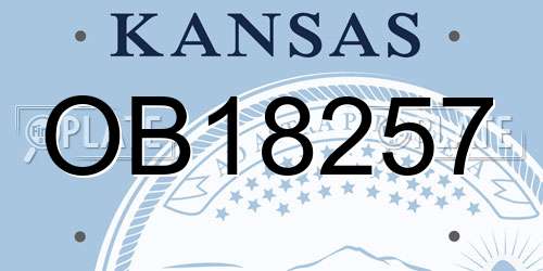 OB18257 Kansas License Plate