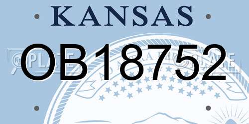 OB18752 Kansas License Plate
