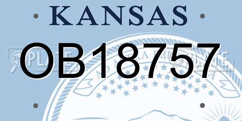 OB18757 Kansas License Plate