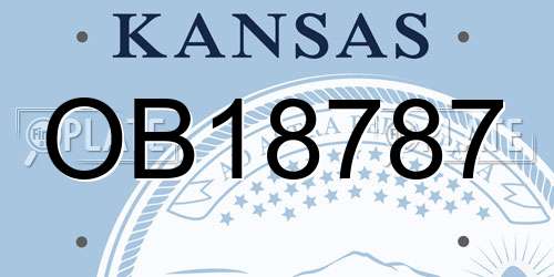 OB18787 Kansas License Plate