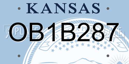 OB1B287 Kansas License Plate