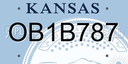 OB1B787 Kansas License Plate