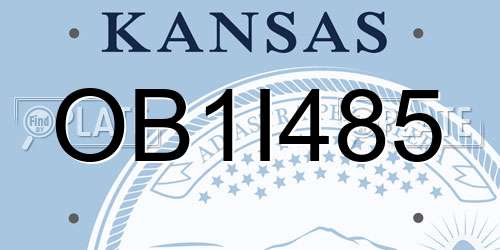 OB1I485 Kansas License Plate