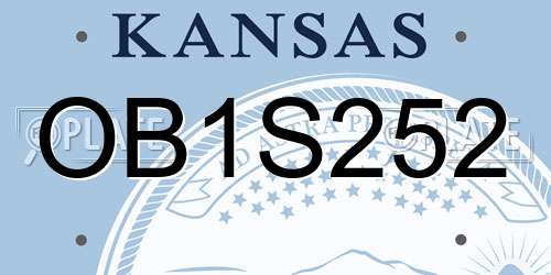 OB1S252 Kansas License Plate