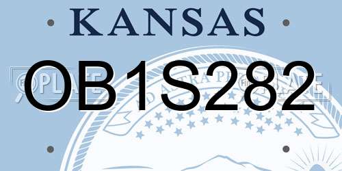 OB1S282 Kansas License Plate