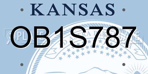 OB1S787 Kansas License Plate