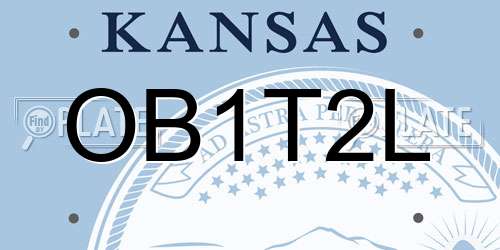 OB1T2L Kansas License Plate